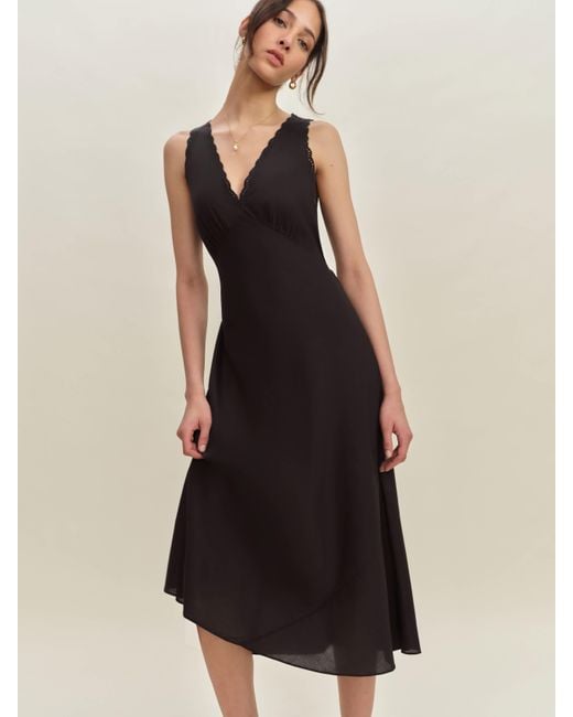 Reformation Lila Sleep Dress in Black | Lyst Reformation Lila Sleep Dress in Black | Lyst