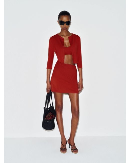 Reformation Red Ava Knit Three Piece