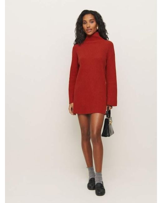 Reformation Red Ozzy Sweater Dress
