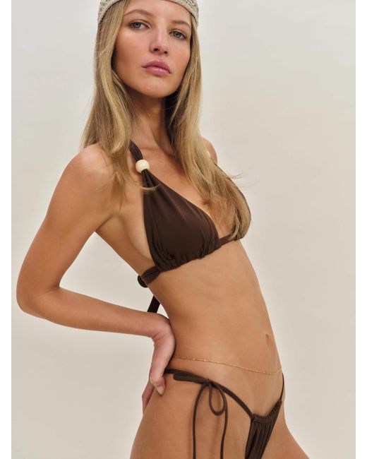 Reformation Brown Hana Bikini Top