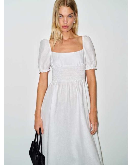 Reformation White Adler Linen Dress 0
