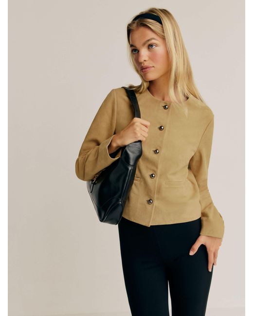 Reformation Natural Veda Reed Leather Jacket
