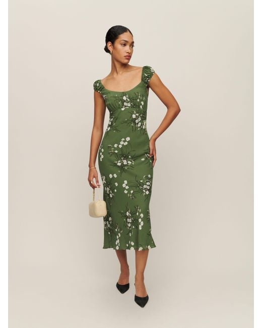 Reformation Demy Dress in Green Lyst