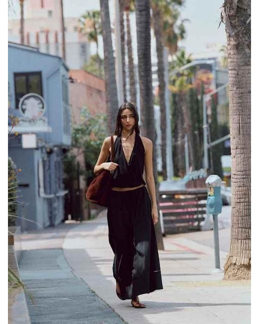 Reformation Black Cleo Skirt Lattice