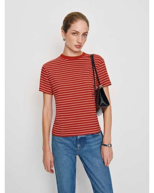 Reformation Blue Rowan Crew T-Shirt