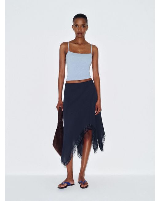 Reformation Blue Liliana Skirt