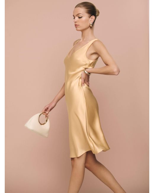 Reformation Women's Natural Lila Silk Dress