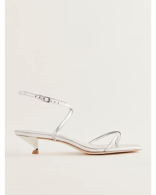 Reformation Blue Georgia Kitten Heeled Sandal 6