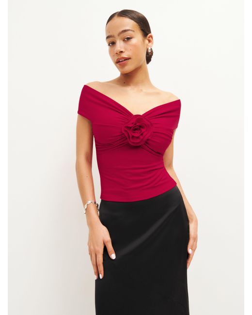 Reformation Red Emerald Knit Top