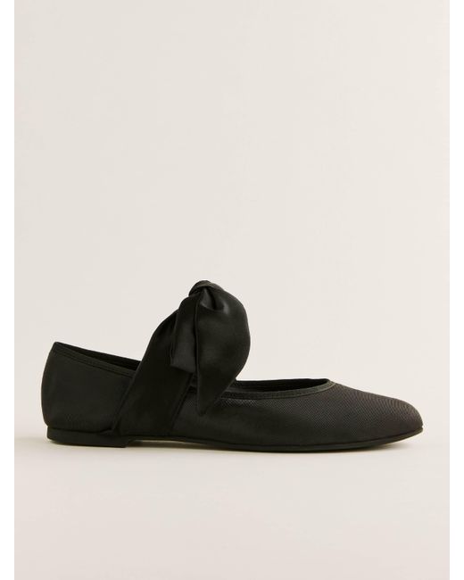 Reformation Black Talia Ballet Flat Moire 5
