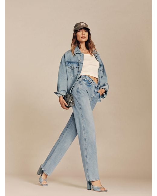 Reformation Blue Val 90s Mid Rise Straight Jeans