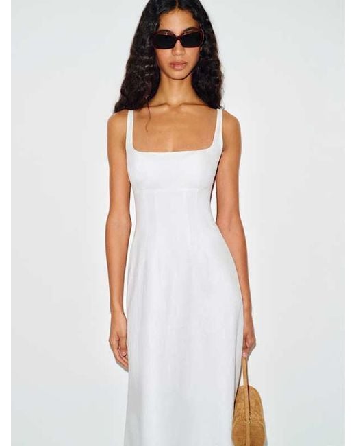 Reformation White Sabine Linen Dress 10