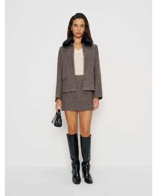 Reformation Gray Dolly Jacket Fur
