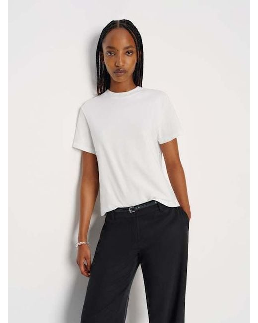 Reformation White Relaxed Crewneck Tee