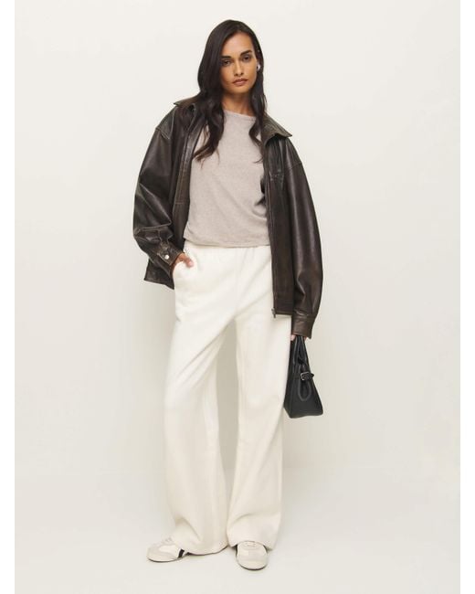 Reformation Natural Relaxed Wide-Leg Sweatpants
