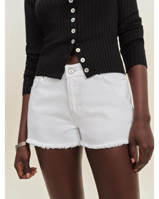Reformation White Sutton Low Rise 2.5? Slouchy Jean Shorts