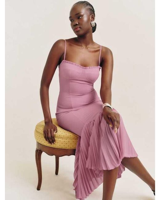 Reformation Aiko Dress in Pink | Lyst