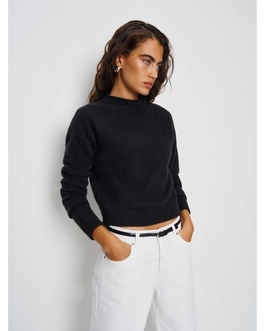 Reformation White Monique Cashmere Mockneck