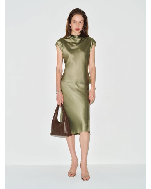 Reformation Green Winslet Silk Two Piece