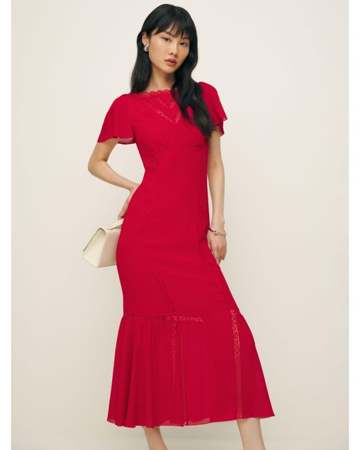 Reformation Red Domini Dress