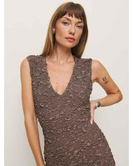 Reformation Palm Knit Dress in Natural | Lyst