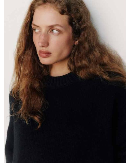 Reformation Black Jo Regenerative Wool Oversized Crew Sweater