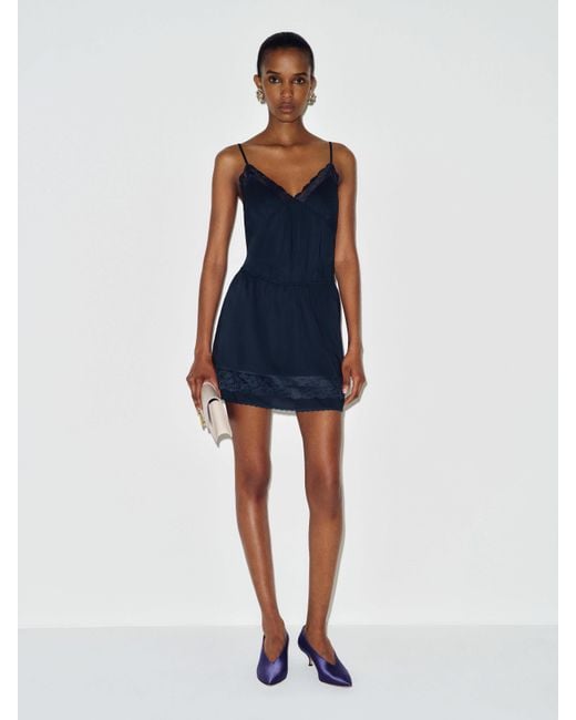 Reformation Blue Cerina Dress Lace