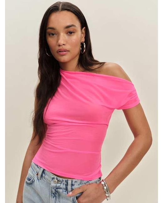 Reformation Pink Belle Knit Top