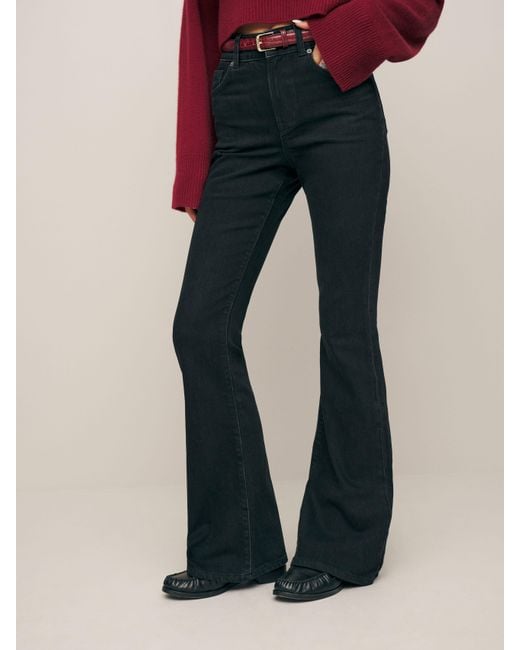 Reformation Blue Margot High Rise Flare Jeans