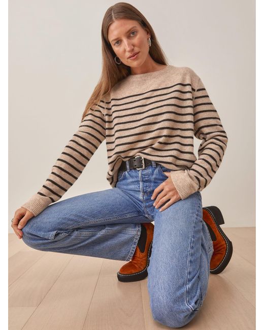 Reformation Cashmere Boyfriend Sweater in Natural Lyst Canada