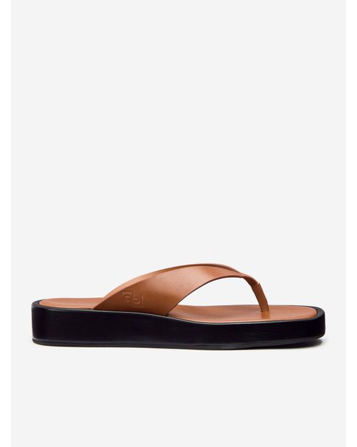 Reformation Brown Eden Platform Thong 6.5
