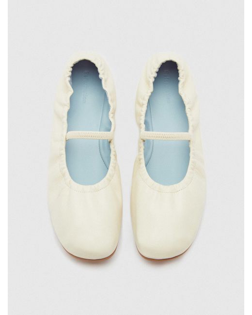 Reformation Black Buffy Ruched Ballet Flat 5