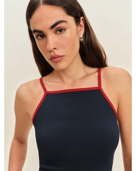 Reformation Blue Arnie Tank Top