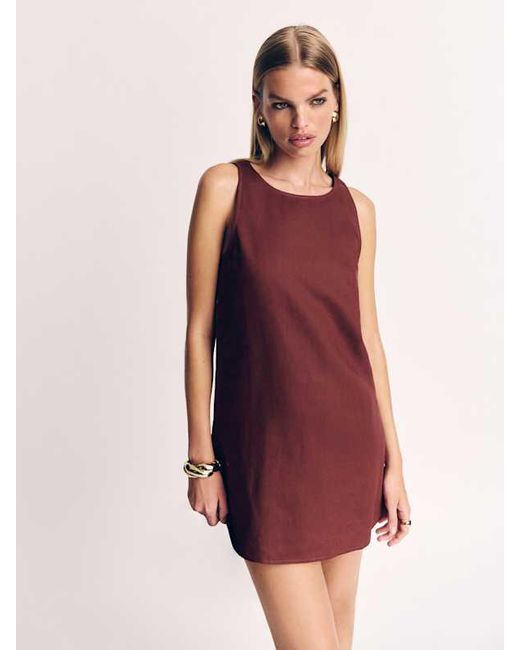 cocktail dress a line with sleeves Textured Puff Short Sleeve Ruched Midi A-Line Dress Raised Fabric Cinched Waist and Casual-Chic Design, Red / XS