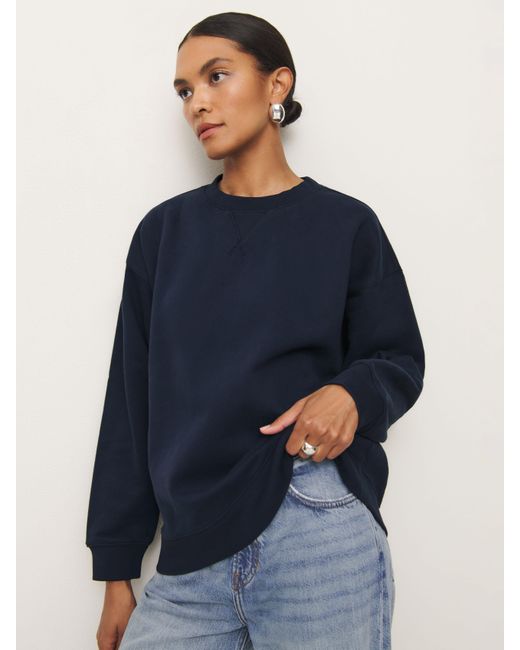 Reformation Oversized Crewneck Sweatshirt in Blue Lyst