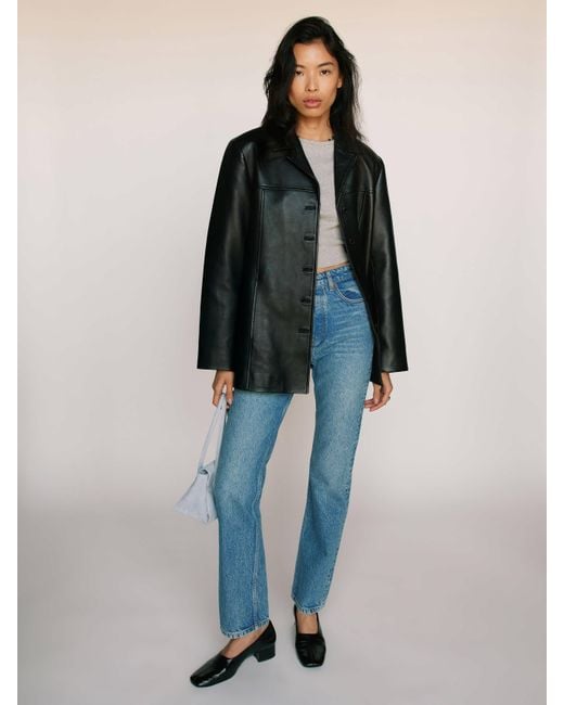 Reformation Blue Veda Sutton Jacket