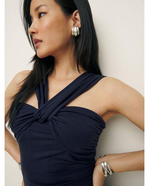 Reformation Xena Knit Dress in Blue | Lyst Reformation Xena Knit Dress in Blue | Lyst