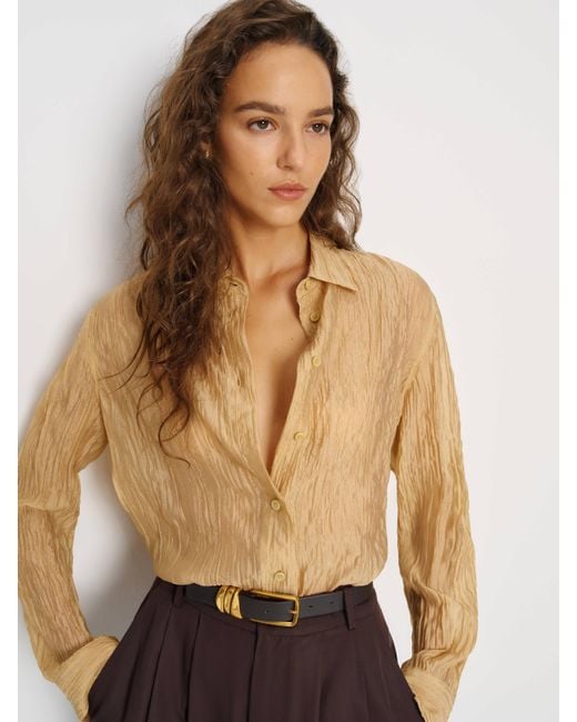 Reformation Natural Alfie Relaxed Shirt Golden