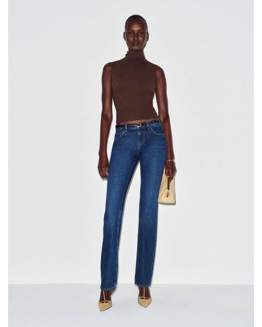 Reformation Blue Colbie Knit Top