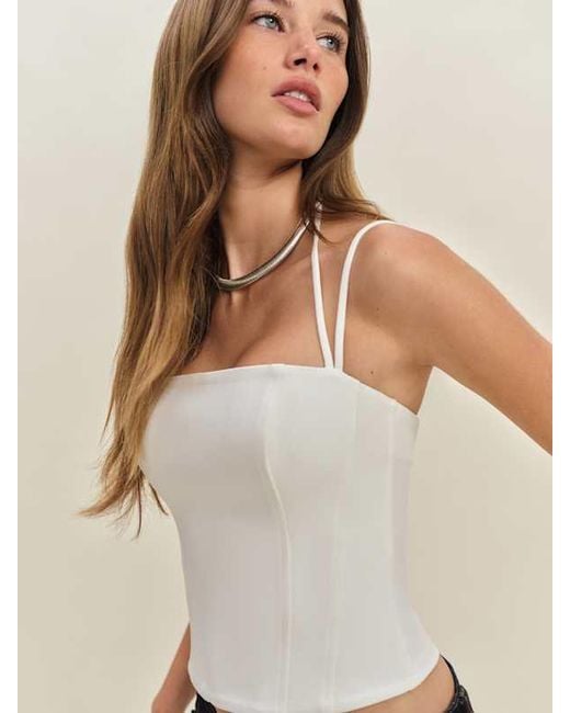 Reformation White Elliot Knit Top
