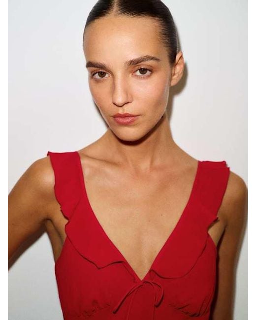 Reformation Red Teleia Dress