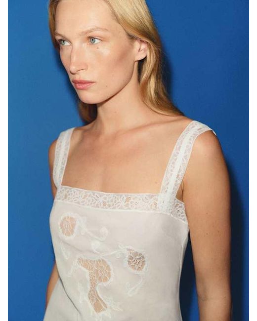 Reformation Blue Chloe Sleep Dress Lace