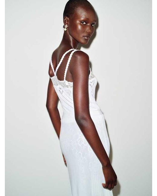 Reformation White Vintage Chanel Hearts Dress Lace