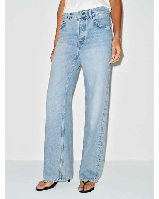 Reformation Blue Clyde Low Rise Baggy Jean Denim