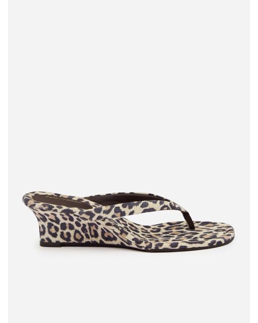 Reformation White Amelia Thong Wedge Sandal