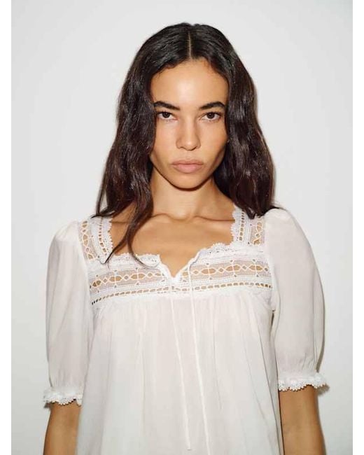 Reformation White Wildflower Top Lace
