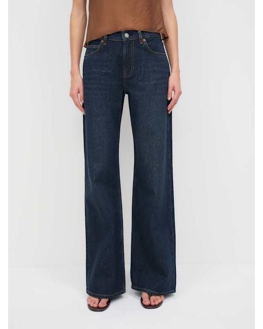 Reformation Blue Cary Low Rise Slouchy Wide Leg Jeans Denim