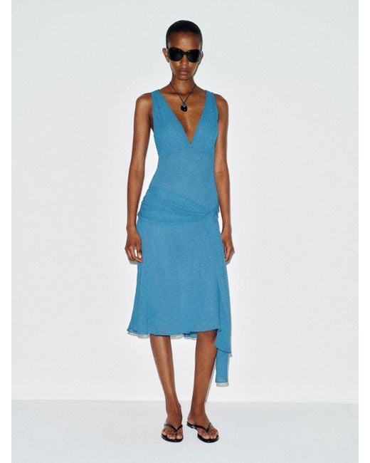 Reformation Blue Vera-Lilly Dress