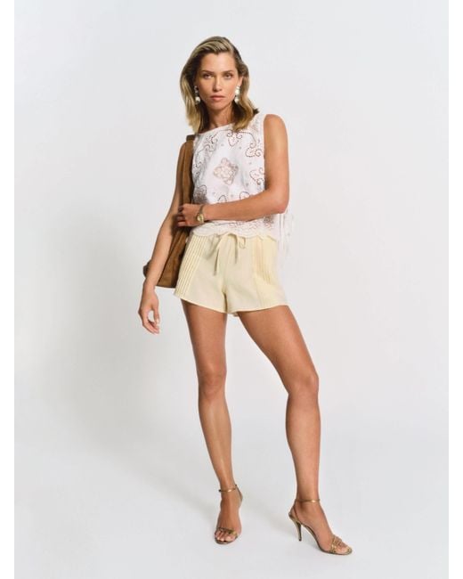 Reformation White Hannah Linen Low Rise Short