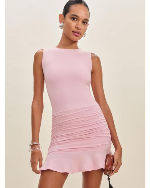 Reformation Amelia Knit Dress in Pink | Lyst